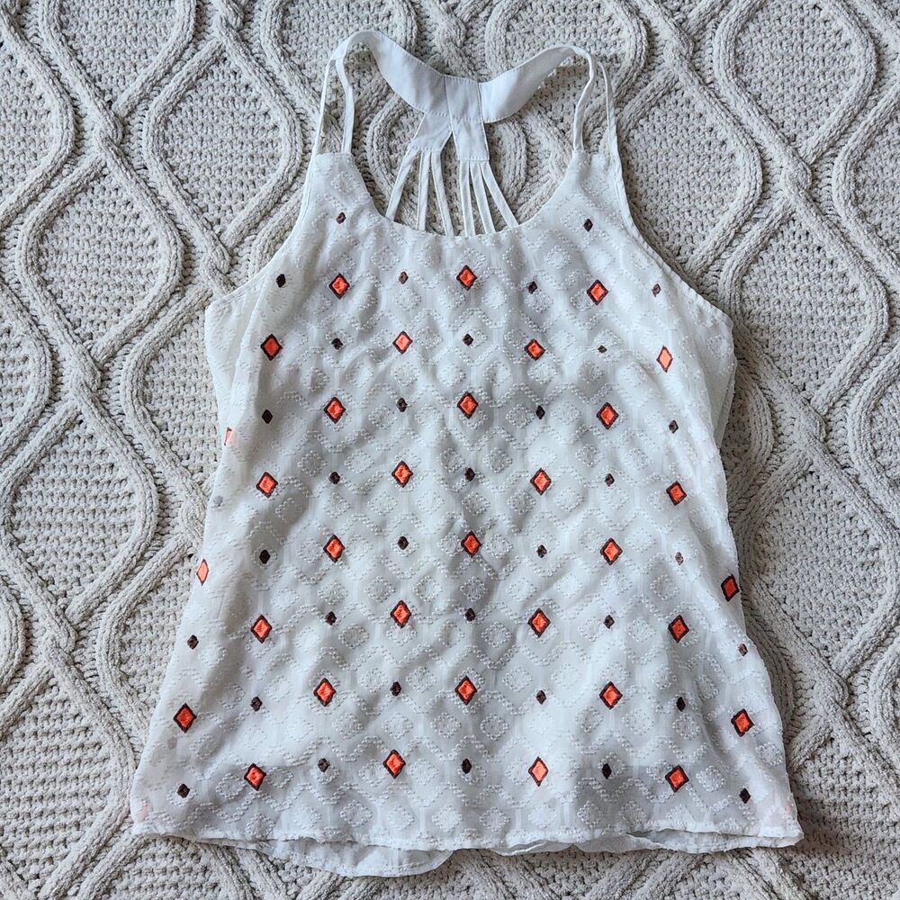 Candies Racerback Loose Fit Sleeveless Double Tank Top Size S - Brown Orange
